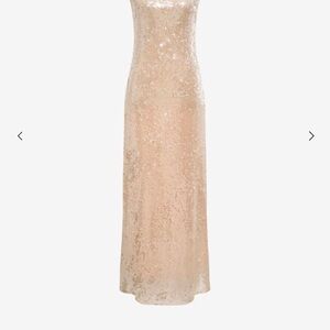 SOLD Rumored Champagne Sequin Gown